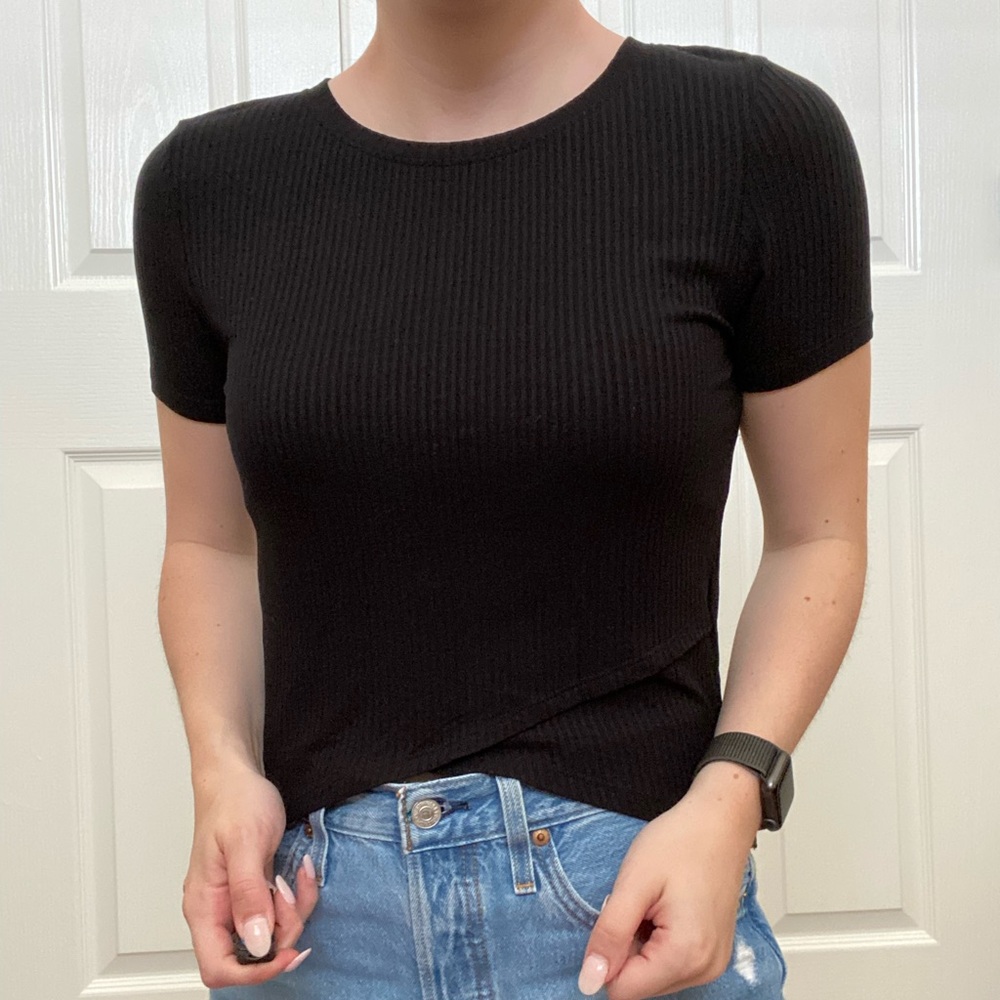 Nordstrom b.p. Black high low crop top